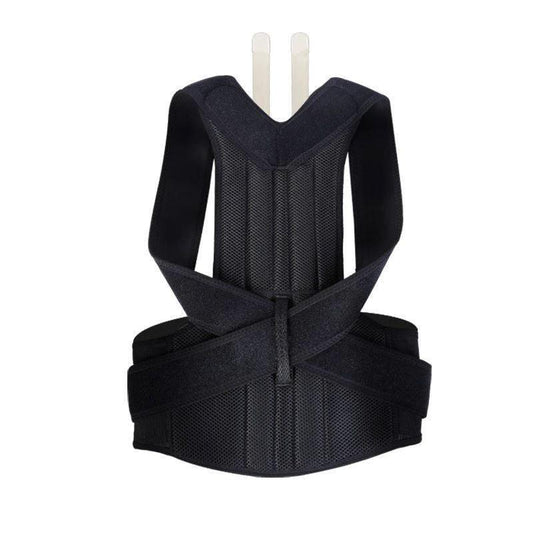 Mandotos spine bending posture corrector worn around shoulders and back to improve posture and spinal alignment.