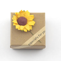 Mandotos sunflower double lettering necklace with gold chain and sunflower pendant, stylish jewelry accessory.