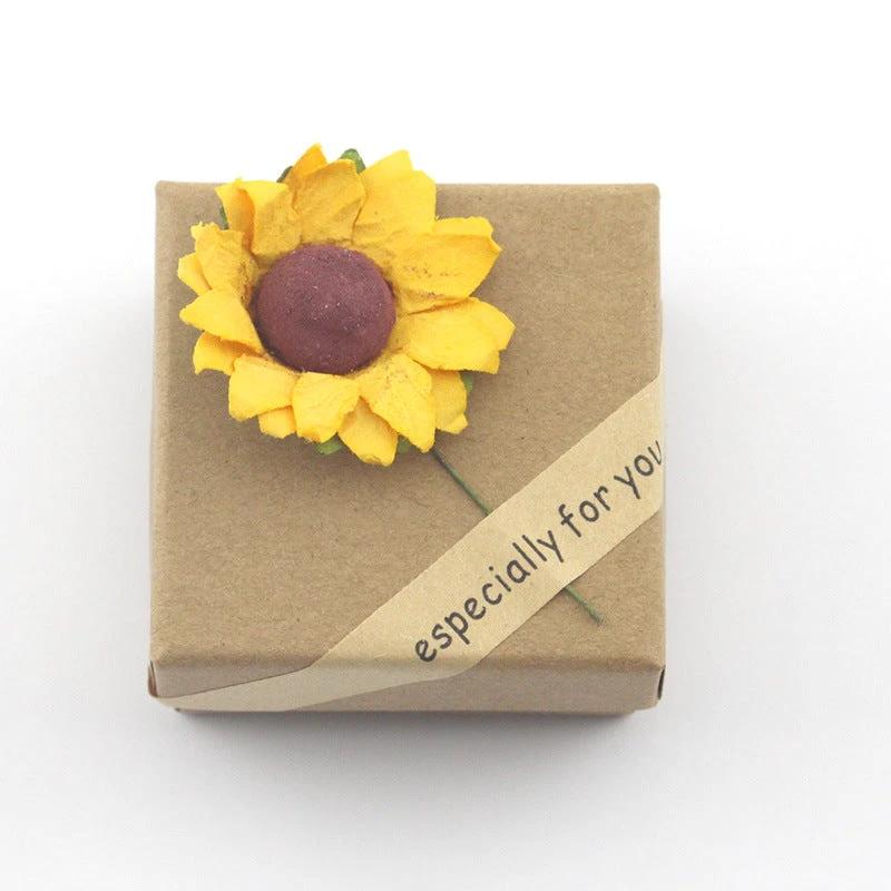 Mandotos sunflower double lettering necklace with gold chain and sunflower pendant, stylish jewelry accessory.
