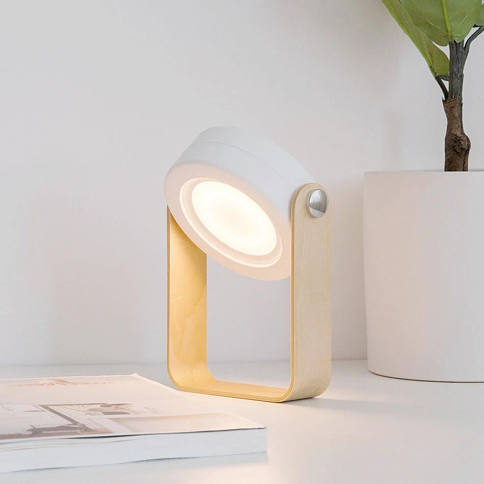 Mandotos touch control USB rechargeable night light in elegant white, green, gray, and red limited edition with soft glow.