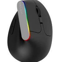 Mandotos wireless mouse with ergonomic design and USB receiver, black with smooth surface for comfortable computer use