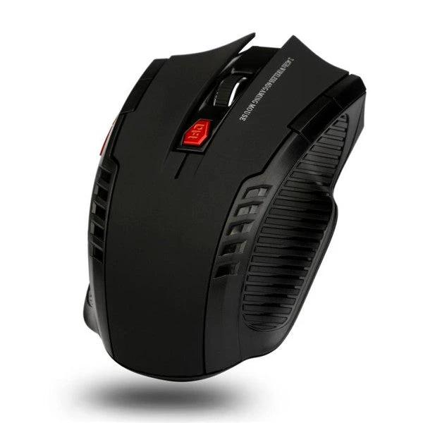 Wireless MANDOTOS mouse with ergonomic design and adjustable scroll wheel on a plain background.