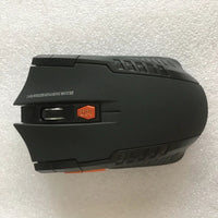 Wireless MANDOTOS mouse with ergonomic design and adjustable scroll wheel, shown on a clean desk surface.