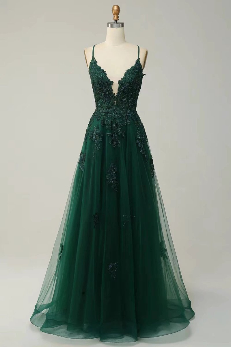 Long women’s evening dress by MANDOTOS with suspender straps, elegant design for formal dances or special occasions.