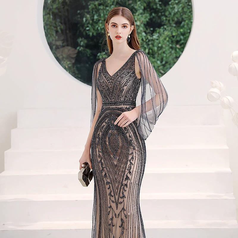 Elegant women's light luxury dress by MANDOTOS featuring a sophisticated design ideal for fashionable occasions.