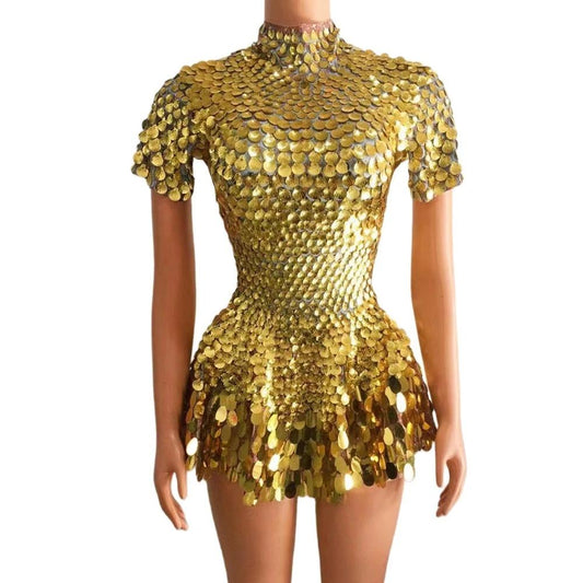 Women's fashionable sequins skirt by MANDOTOS featuring dazzling design, zipper closure, perfect for daily wear and parties.