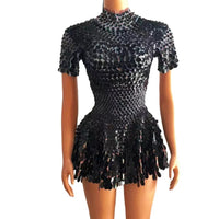 Women's fashionable sequins skirt by MANDOTOS featuring dazzling design, zipper closure, perfect for daily wear and parties.