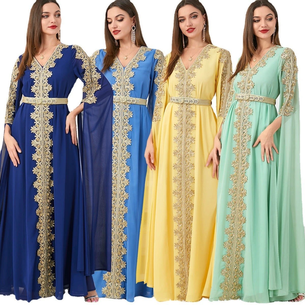 Women's splicing long sleeve skirt dress by MANDOTOS featuring a stylish design and flowing fabric.