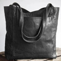Women's soft leather vintage shoulder bag with pocket by MANDOTOS, featuring a portable design and classic style.