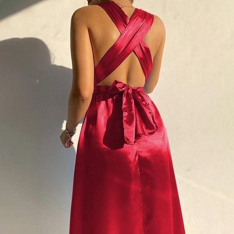 Mandotos long sleeve women's bodycon wrap hips dress with neck, stylish female robe for a chic and elegant look.