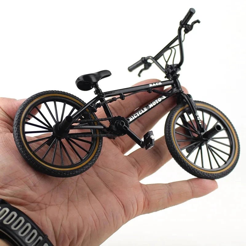 Mini alloy racing bicycle diecast model by MANDOTOS, detailed pocket-sized replica perfect for collectors and enthusiasts.