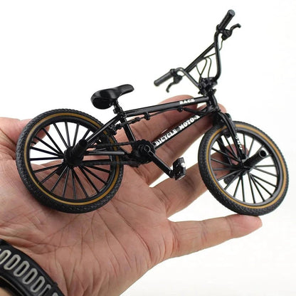 Mini alloy racing bicycle diecast model by MANDOTOS, detailed pocket-sized replica perfect for collectors and enthusiasts.