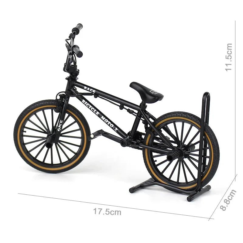 Mini alloy racing bicycle diecast model by MANDOTOS, pocket-sized scale with detailed racing bike features.