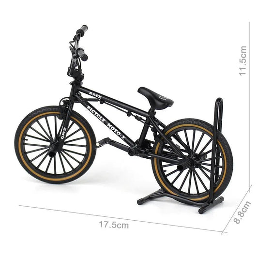 Mini alloy racing bicycle diecast model by MANDOTOS, pocket-sized scale with detailed racing bike features.