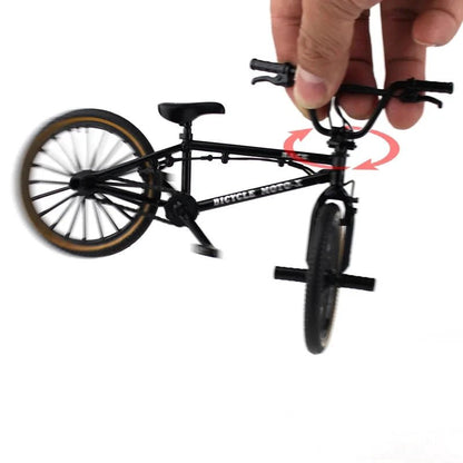 Mini alloy racing bicycle diecast model by MANDOTOS, pocket-sized toy with detailed racing bike design for collectors or display.