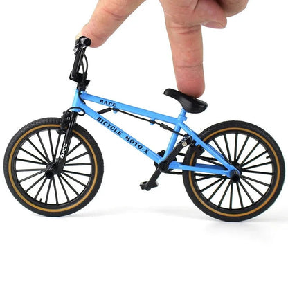 Mini alloy racing bicycle diecast model by MANDOTOS, detailed pocket-sized replica of a racing bike for collectors or display.