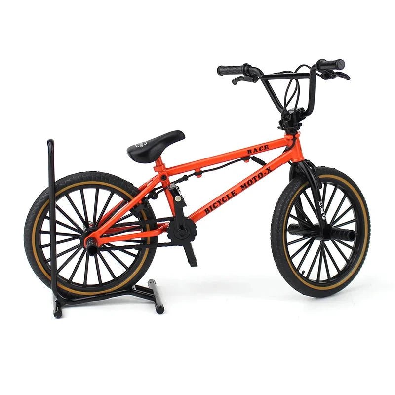 Mini alloy racing bicycle diecast model by MANDOTOS, detailed pocket-sized racing bicycle for collection or display.