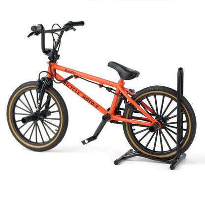 Mini alloy racing bicycle diecast model by MANDOTOS, detailed pocket-sized toy bike for collectors and enthusiasts.