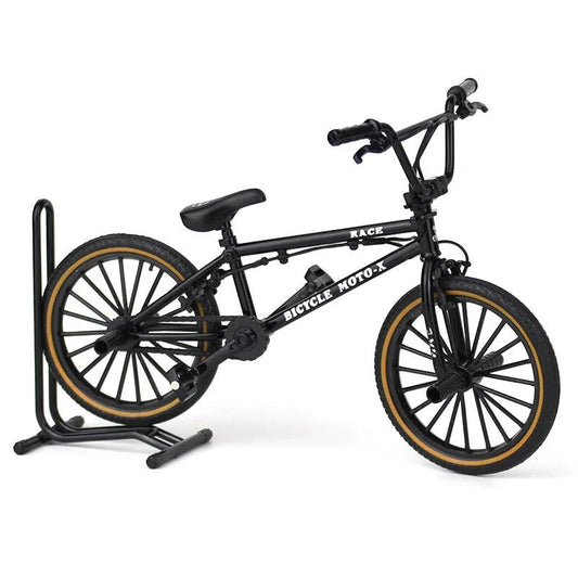 Mini alloy racing bicycle diecast model by MANDOTOS, pocket-sized replica showcasing detailed racing bike features.