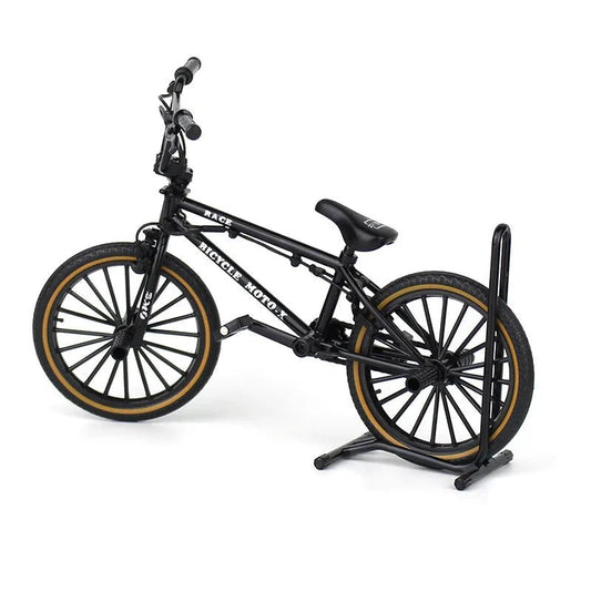 Mini alloy racing bicycle diecast model by MANDOTOS, detailed pocket-sized motorcycle toy with realistic design.