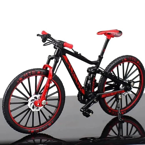 Mini alloy racing bicycle diecast model by MANDOTOS, detailed pocket-sized replica of a racing bike for collectors and display.