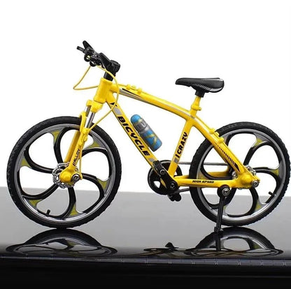 Mini alloy racing bicycle diecast model by MANDOTOS, detailed pocket-sized replica of a racing bike for collectors.