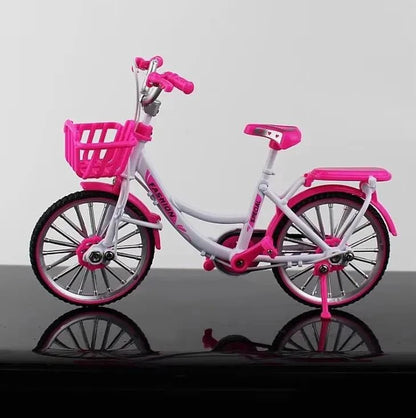 Mini alloy racing bicycle diecast model by MANDOTOS, detailed pocket-sized racing bike toy for display or collection.