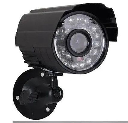 MANDOTOS 1000TVL infrared night vision security camera with waterproof housing and adjustable mount for outdoor surveillance.