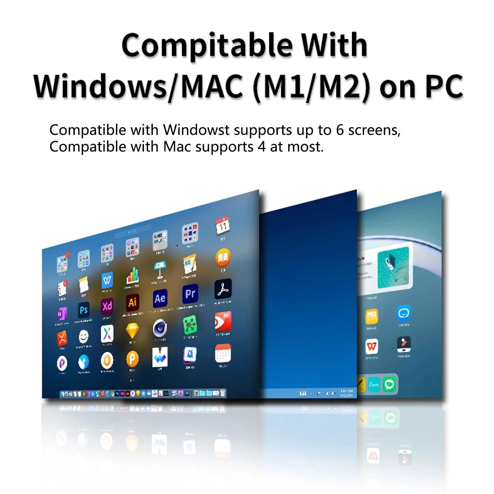 MANDOTOS 12-inch HD IPS LCD dual monitor extender for laptops, compatible with MacBook and Huawei, featuring 1920x1080 resolution.
