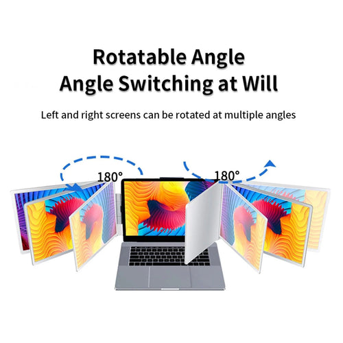 MANDOTOS 12-inch laptop dual monitor with 1920x1080 HD IPS LCD screen extender for MacBook and Huawei laptops.
