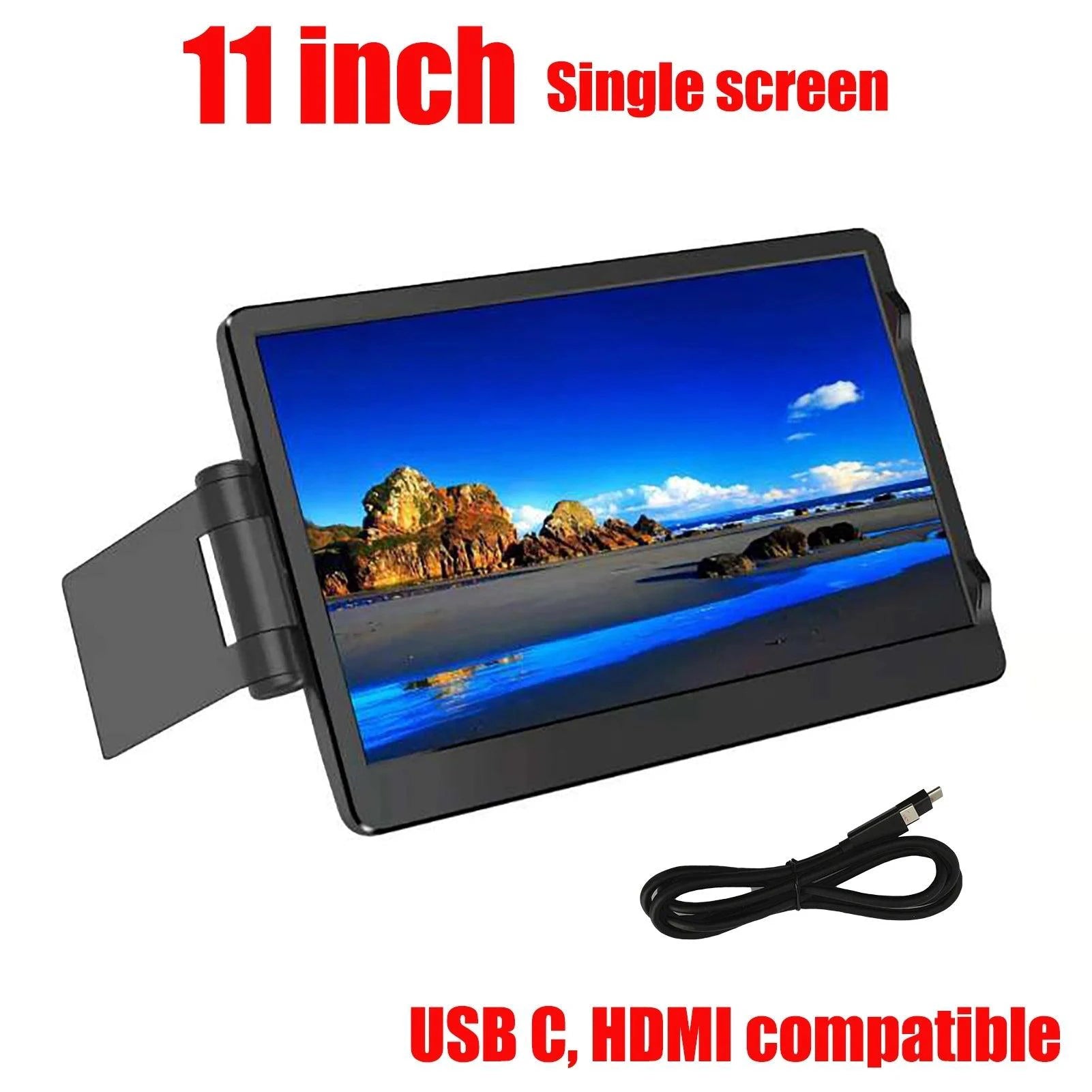 MANDOTOS 12-inch dual monitor extender for laptops, 1920x1080 HD IPS LCD screen, compatible with MacBook and Huawei laptops.