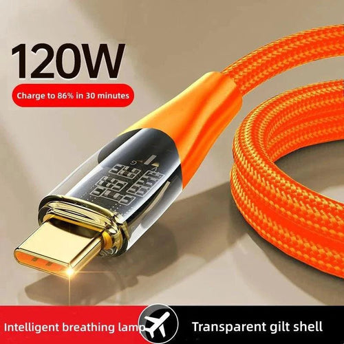 Mandotos 120W USB Type C cable for fast charging and data transfer compatible with Xiaomi 12, Redmi Note 11, Samsung S23, S22, and Huawei.