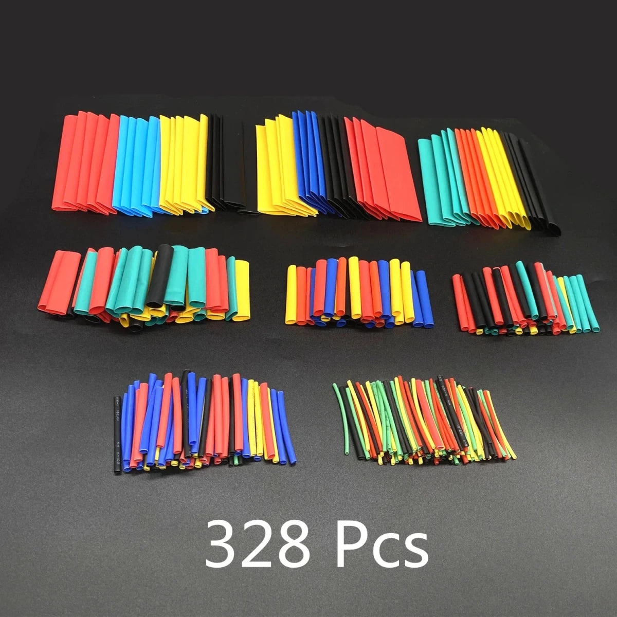 Mandotos heat-shrink tubing kit with 127-750pcs thermoresistant sleeves for electrical wire insulation and cable wrapping.