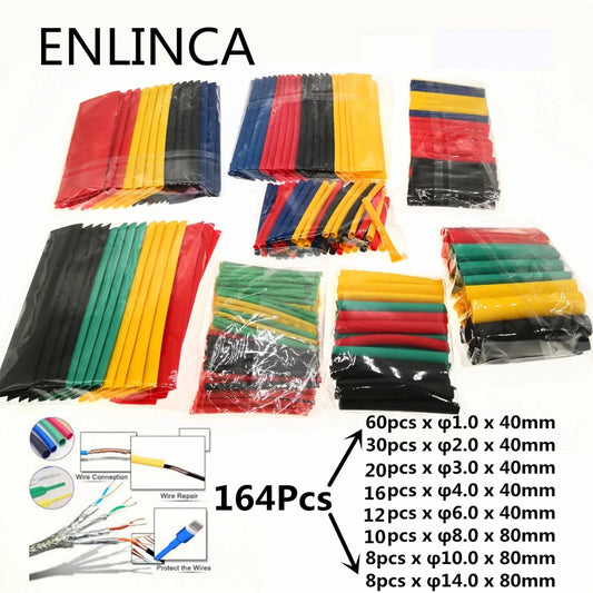 MANDOTOS heat-shrink tubing kit with 750 pieces, thermoresistant wire insulation sleeves for electrical connections and cable protection.