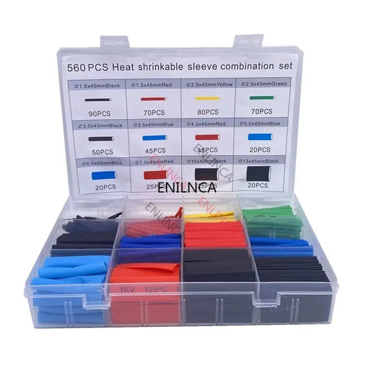 Mandotos heat-shrink tubing kit with 750 thermoresistant sleeves for electrical wire insulation and cable protection.