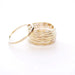 14K gold-filled textured stacking ring from MANDOTOS, showcasing a detailed hammered finish on a slim band.
