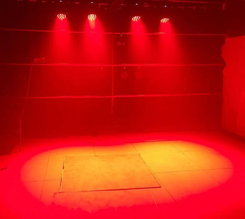 Mandotos 19x15W RGBW LED moving head light with DMX512 stage lighting for dynamic lighting effects.