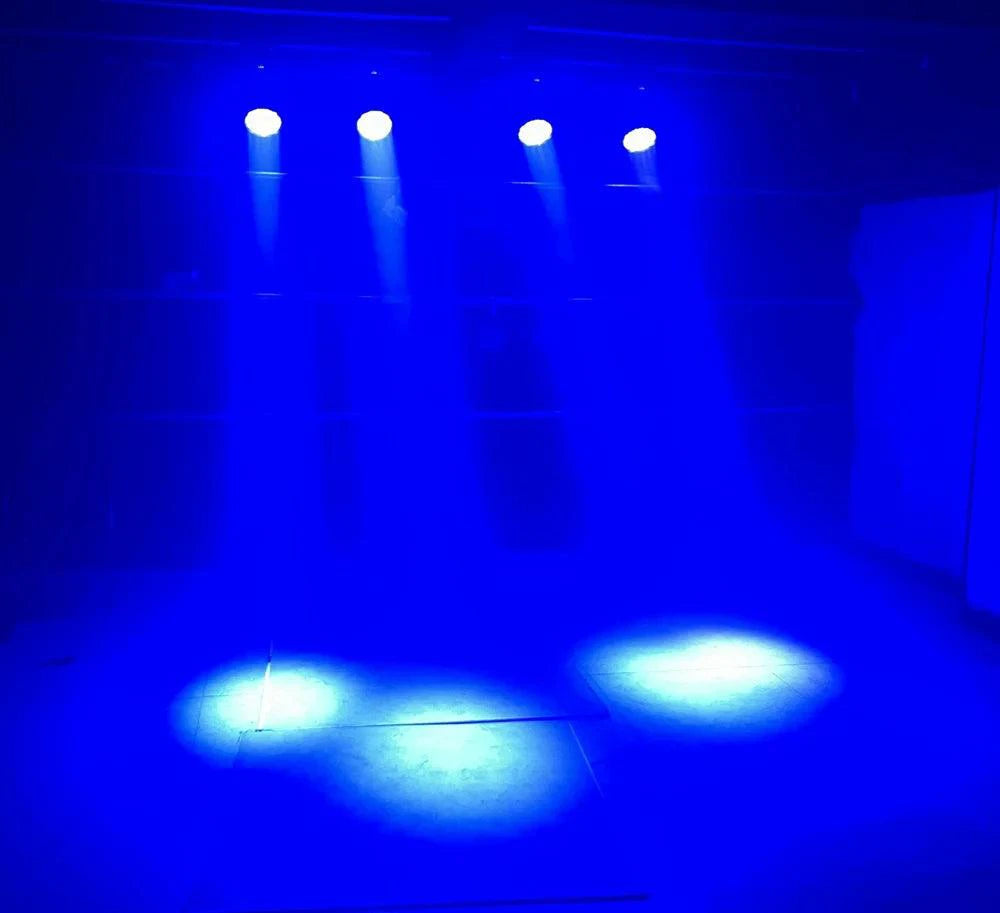 Mandotos 19x15W RGBW LED moving head light with DMX512 stage lighting for professional events and stage performances.