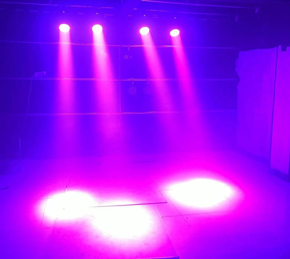 Mandotos 19x15W RGBW LED moving head light with DMX512 for stage lighting and dynamic light effects.
