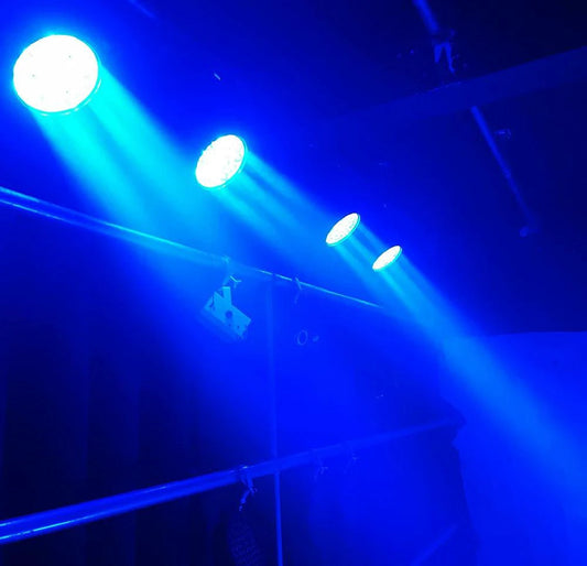 Mandotos 19x15W RGBW LED moving head light with DMX512 for stage lighting and professional stage illumination.