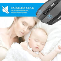 Mandotos 2.4G wireless Bluetooth ergonomic mouse with 6 mute buttons, adjustable 800/1200/1600 DPI, for MacBook, tablets, and laptops.