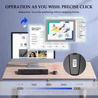 Mandotos 2.4G wireless Bluetooth ergonomic mouse with 6 mute buttons, adjustable DPI for MacBook, tablet, laptop, and PC use.