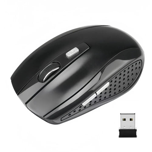 Mandotos 2.4G wireless Bluetooth ergonomic mouse with 6 mute buttons, adjustable DPI for MacBook, tablet, laptop, and PC use.