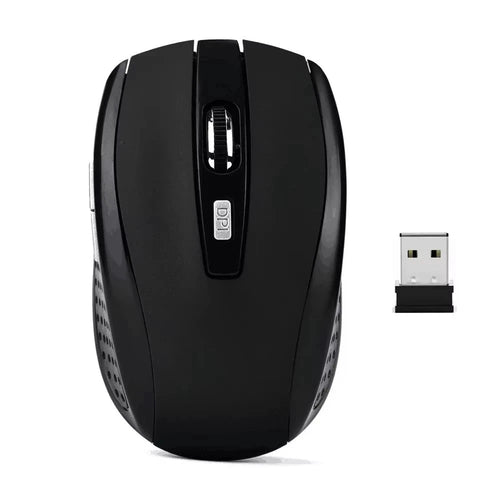 Mandotos 2.4G wireless Bluetooth ergonomic mouse with 6 mute buttons and adjustable 800/1200/1600 DPI for MacBook and laptops.