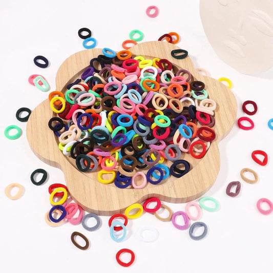 Mandotos kids elastic hair bands with sweet-themed scrunchies and clips, ideal for children’s hair accessories and baby hair styling.