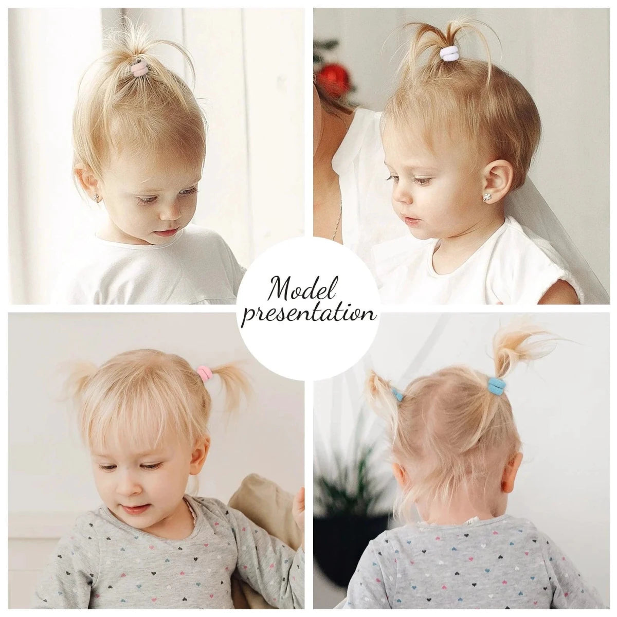 Mandotos kids elastic hair bands with colorful sweets design, perfect for girls’ hair, scrunchies, hair ties, clips, and headbands.