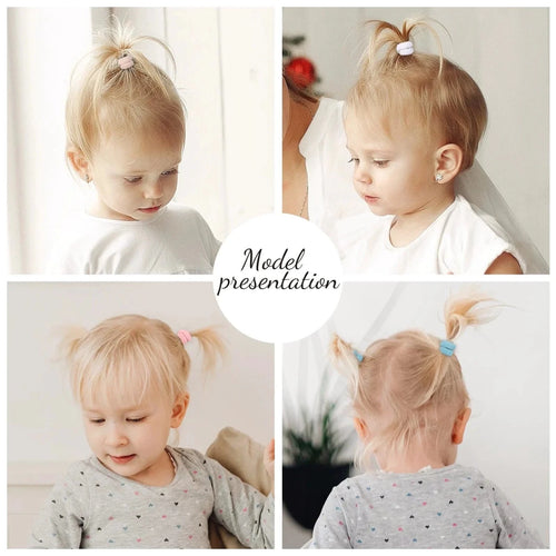 Mandotos kids elastic hair bands with colorful sweets design, perfect for girls’ hair, scrunchies, hair ties, clips, and headbands.
