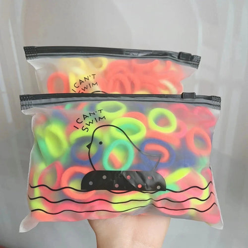 Set of 20/50 kids elastic hair bands with colorful sweets design, ideal for girls' hair ties, clips, and headbands by MANDOTOS.