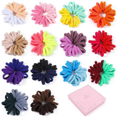 Set of 20/50 kids' elastic hair bands and scrunchies in colorful sweets designs, ideal for children's hair ties and accessories.
