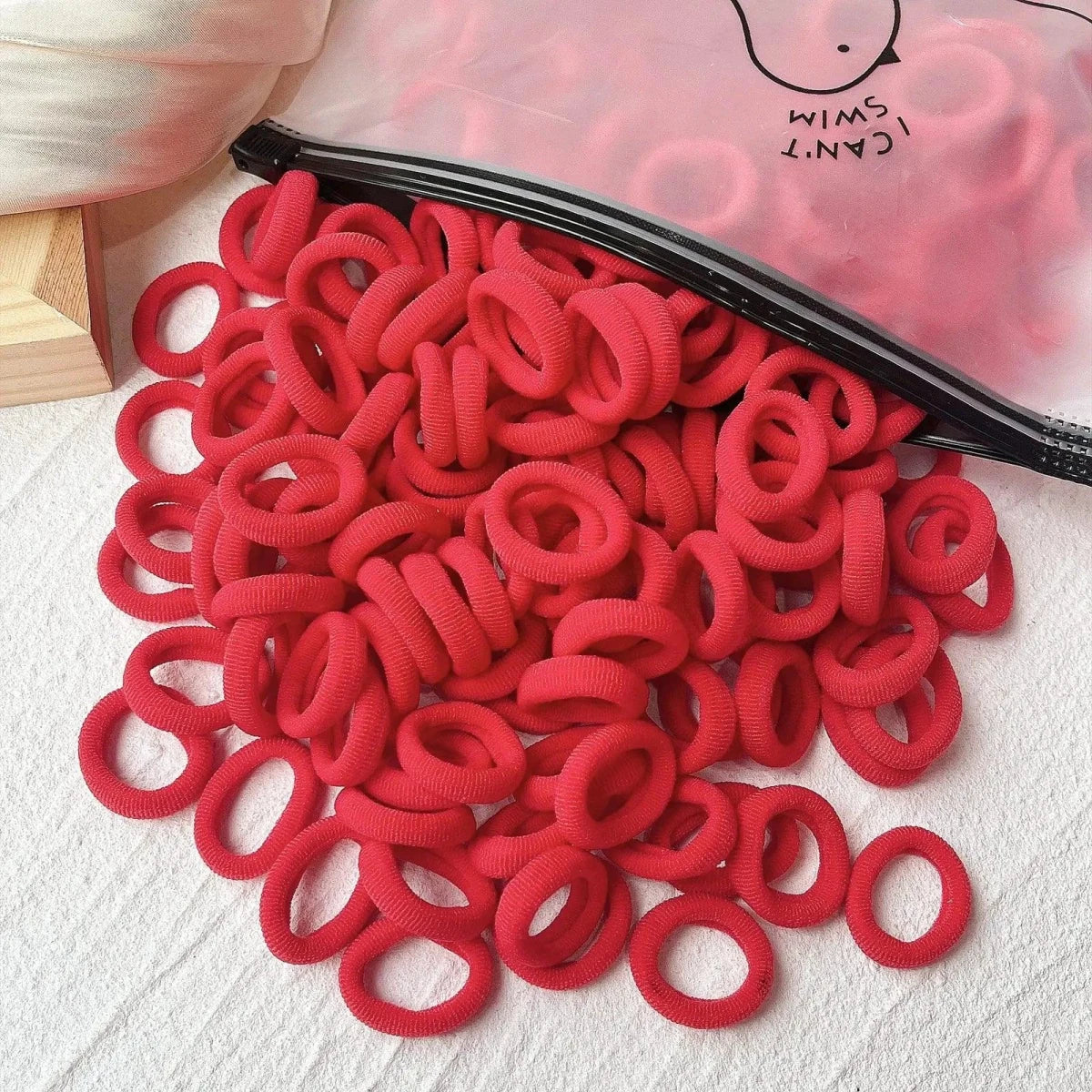 Mandotos set of 20/50 kids elastic hair bands with colorful sweets design, suitable for girls' hair ties, clips, and headbands.